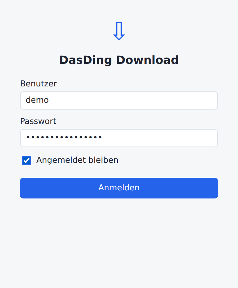 Anmeldefenster von DasDing Download