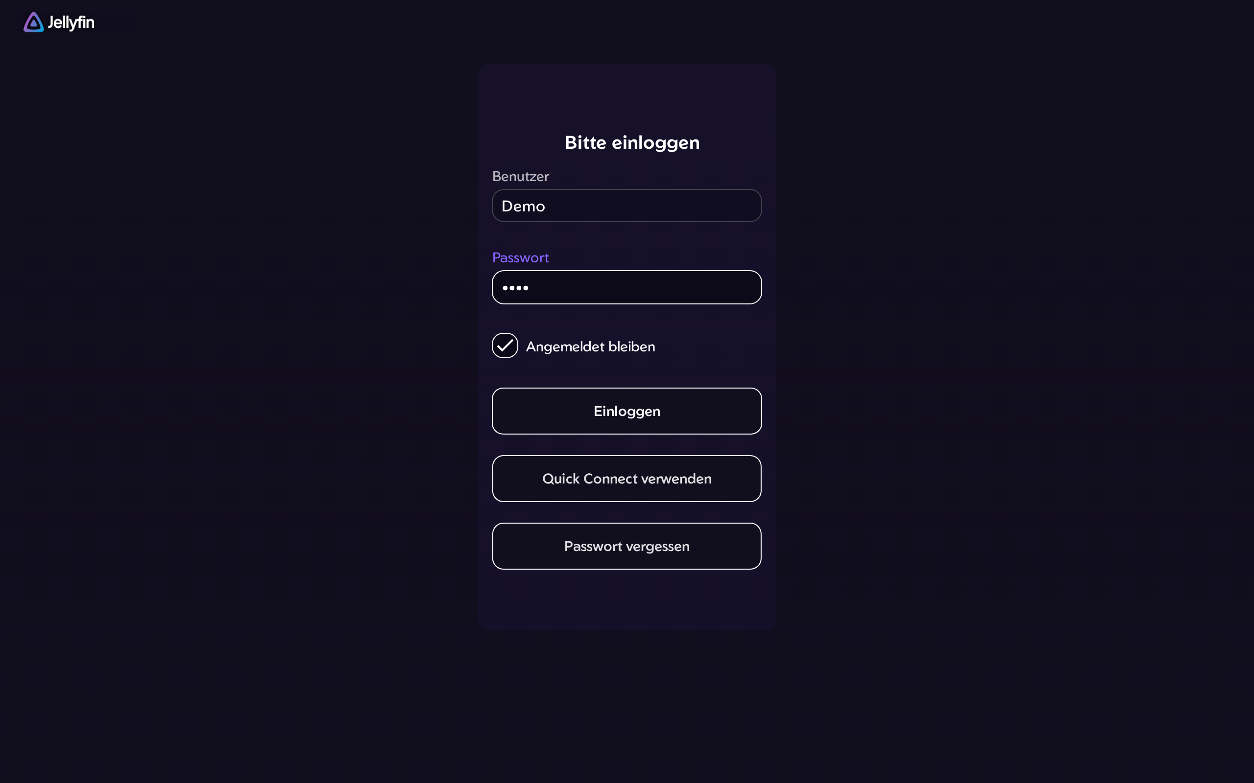 Anmeldeseite der Mediathek im Browser